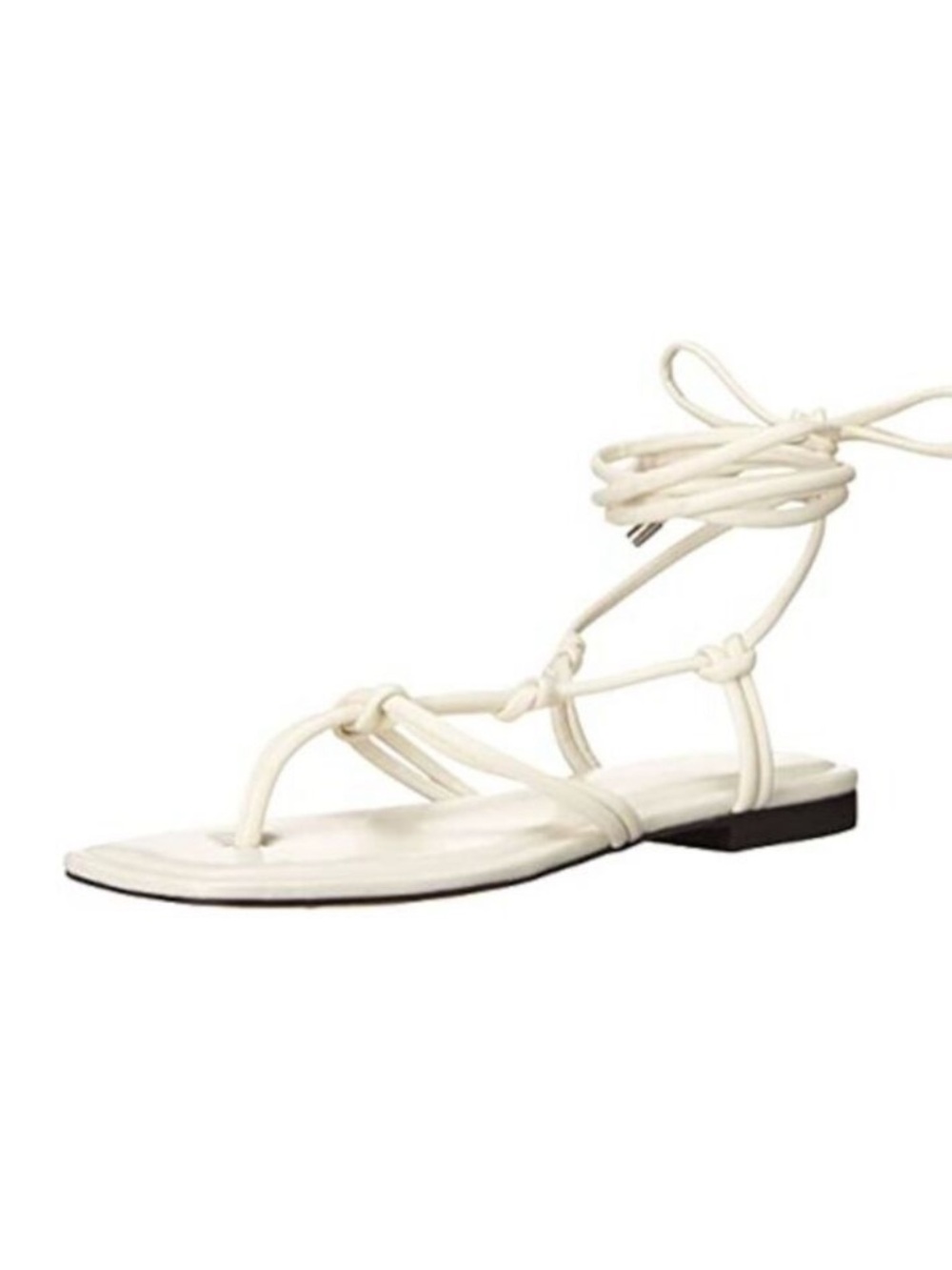 MARC FISHER Ivory Strappy Padded Falina 2 Square Toe Thong Sandals 8M NWOB